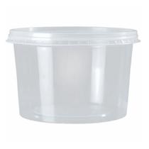 Kit Pote Descartável Redondo C/ Tampa Copozan 250ml - 25 Unids