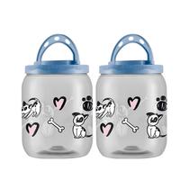 Kit Pote Dog Love para Ração 1 Litro com Tampa Hermética Kit Pote Dog Love para Ração 1 Litro com Tampa Hermética