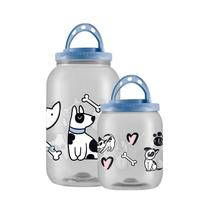Kit Pote Dog Love para Ração 1 Litro e 3 Litros com Tampa Hermética Kit Pote Dog Love para Ração 1 Litro e 3 Litros com Tampa Hermética