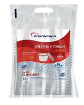 Kit Pote e Tampa de 250ML RED CRISTAL com 25 unidades