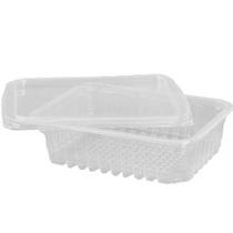 Kit Pote e Tampa de Plastico Retangular PP 750ml PT 25 UN Copaza