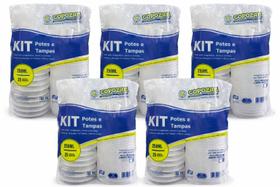 Kit Pote e Tampa Descartável 250mL Transparente 125 und Copozan Kit Pote e Tampa Descartável 250mL Transparente 125 und Copozan