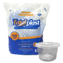 Kit pote e tampa redondo 250ml totalplast c/24 unidades freezer e micro-ondas Kit pote e tampa redondo 250ml totalplast c/24 unidades freezer e micro-ondas