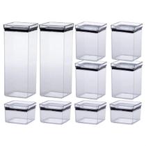 Kit Pote Hermético 10 Peças Empilhável Modular Paramount