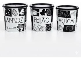 Kit Pote Hermético 2l Arroz Feijao Acucar Mantimentos