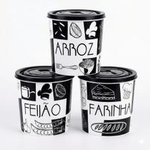 Kit Pote Hermético 2l Arroz Feijao Farinha Mantimentos