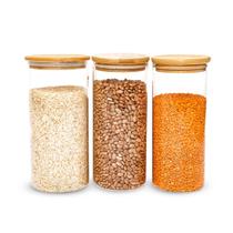 Kit Pote Hermético Acrílico Cristal Tampa Porta Mantimentos Resistente 750 ML Kit Pote Hermético Acrílico Cristal Tampa Porta Mantimentos Resistente 750 ML