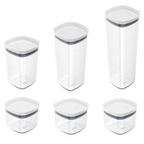 Kit Pote Hermético Block Branco 6 Peças - Ou