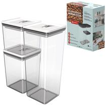 Kit Pote Hermético Branco Unitermi Organizadores P/Alimentos