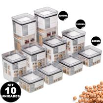 Kit Pote Hermético Lumini Paramount Porta Alimentos Cozinha Resistentes com 10 Peças