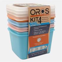 Kit Pote Hermético Oros 750ml - Linha Orion - Oros Utilidades