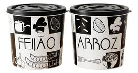 Kit Pote Hermetico Plastico 2l Arroz Feijao Cozinha