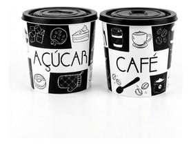 Kit Pote Hermetico Plastico 2l Café E Açucar Cozinha