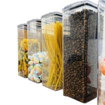 Kit Pote Hermético Quadrado 2,3 Litros Acrílico 2 Unidades Kit Pote Hermético Quadrado 2,3 Litros Acrílico 2 Unidades