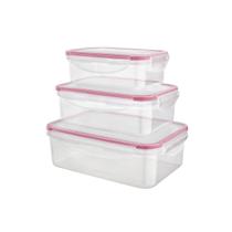 Kit Pote Hermético Retangular 3 Peças Vermelho Euro Home Kit Pote Hermético Retangular 3 Peças Vermelho Euro Home