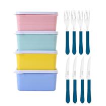 Kit Pote Hermético tupperware Tapuer e 8 Talher Tramontina