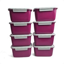 Kit Pote Hermeticos 20 Marmitas Fitnesse Porta Alimentos 1L Tampa com Trava Segura 16x12x9cm
