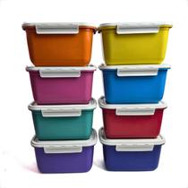 Kit Pote Hermeticos 20 Marmitas Fitnesse Porta Alimentos 1L Tampa com Trava Segura 16x12x9cm