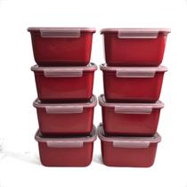 Kit Pote Hermeticos 20 Marmitas Fitnesse Porta Alimentos 1L Tampa com Trava Segura 16x12x9cm