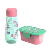 Kit Pote Lanche Porta Biscoitos + Garrafinha Infantil 350ml - Kit Pote Lanche Porta Biscoitos + Garrafinha Infantil 350ml -