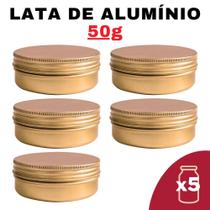 Kit Pote Lata Alumínio Multiuso Bronze Vela, Cosméticos,