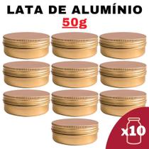 Kit Pote Lata Alumínio Multiuso Bronze Vela, Cosméticos,