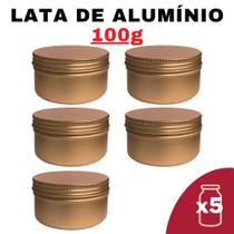 Kit Pote Lata Alumínio Multiuso Bronze Vela, Creme, - Senhora Madeira