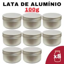 Kit Pote Lata Alumínio Multiuso Prata Vela, Creme, - Senhora Madeira