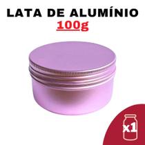 Kit Pote Lata Alumínio Multiuso Roxo Vela, Creme, Cosméticos - Senhora Madeira