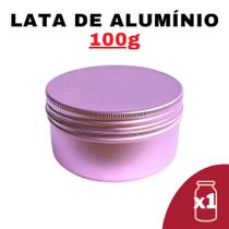 Kit Pote Lata Alumínio Multiuso Roxo Vela, Creme, Cosméticos