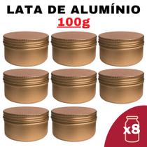 Kit Pote Lata de Alumínio Multiuso - Bronze - Vela, Creme, Cosméticos e Armazenamento Diverso (100g)