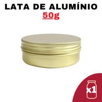 Kit Pote Lata de Alumínio Multiuso - Dourado - Vela, Cosméticos, Creme e Armazenamento Diversos (50g) - Senhora Madeira