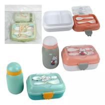 Kit Pote Marmita Infantil Com Divisória De Tallher + Garrafa - SHOP ALTERNATIVO