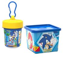 Kit Pote Marmita Organizador Lanche Lancheira Copo Infantil