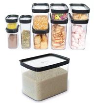 Kit Pote Organizador Acrílico Hermético Para Cozinha 10 Peças Kit Pote Organizador Acrílico Hermético Para Cozinha 10 Peças