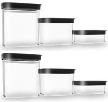 Kit Pote Organizador Acrílico Hermético Para Cozinha 6 Peças Kit Pote Organizador Acrílico Hermético Para Cozinha 6 Peças