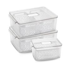 Kit Pote Organizador de Geladeira 4,5L 8L ou 9L com Tampa Grande Transparente Acrílico