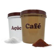 Kit Pote Para Café e Açúcar 1 L Cozinha Armazenamento Fresco - Erca Plast