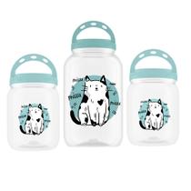 Kit Pote Para Ração E Petiscos Cachorros E Gatos 3 Unidades - Kit Pote Para Ração E Petiscos Cachorros E Gatos 3 Unidades -