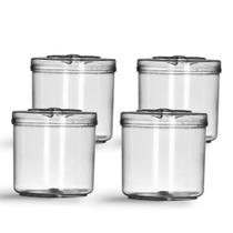 Kit pote pequeno acrílico redondo 1,5 litros Kit pote pequeno acrílico redondo 1,5 litros