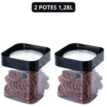 Kit Pote Plug Quadrado Alimentos Cozinha Porta Mantimentos Plasutil Biscoito Grãos Kit Pote Plug Quadrado Alimentos Cozinha Porta Mantimentos Plasutil Biscoito Grãos