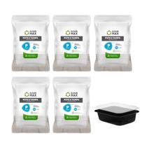 Kit Pote Preto C/ 120un 350ml Descartável Marmita Freezer Microondas Fitness Retangular Kit Pote Preto C/ 120un 350ml Descartável Marmita Freezer Microondas Fitness Retangular