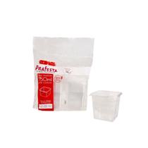 Kit Pote Quadrado 750ml Com Tampa Prafesta 20 Unidades Transparente