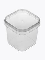 KIT POTE QUADRADO C/ TAMPA 500ml C/50 UN - PLASTILÂNIA