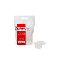 Kit Pote Redondo 200ml Com Tampa Prafesta 24 Unidades Transparente