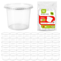Kit Pote Redondo 350 Ml 50 Unidades BPA Free Atóxico Multiuso Para Bolos E Doces