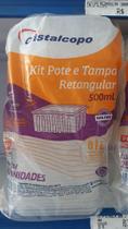 Kit pote Retangular 500ml 25 unidade