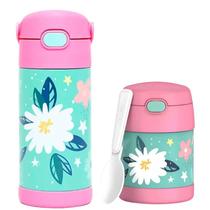 Kit pote talher e garrafa termica luxo funtainer jardim das flores - thermos