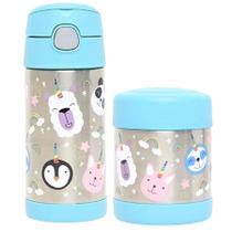 Kit pote talher e garrafa termica luxo funtainer unicornio - thermos Kit pote talher e garrafa termica luxo funtainer unicornio - thermos