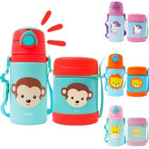 Kit Pote Térmico Buba e Garrafa Infantil - 320ml e 400ml, Em Inox e Alumínio, Com Canudo de Silicone, Livre de BPA, Perfeito para Passeios e Viagens Kit Pote Térmico Buba e Garrafa Infantil - 320ml e 400ml, Em Inox e Alumínio, Com Canudo de Silicone, Livre de BPA, Perfeito para Passeios e Viagens